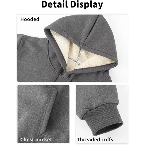 imageGihuo Mens Warm Crewneck Sherpa Lined Fleece Sweatshirt Pullover Tops02 Darkgrey