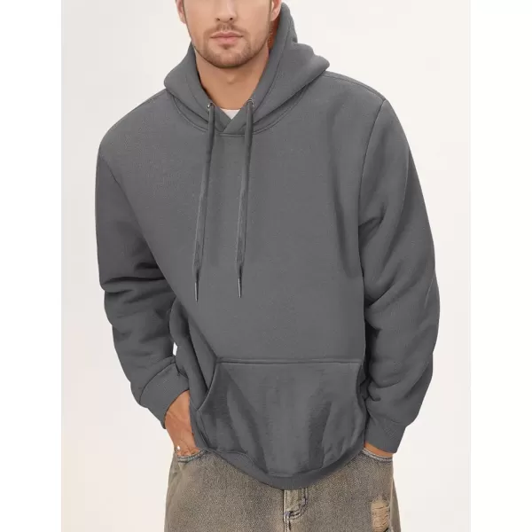 imageGihuo Mens Warm Crewneck Sherpa Lined Fleece Sweatshirt Pullover Tops02 Darkgrey