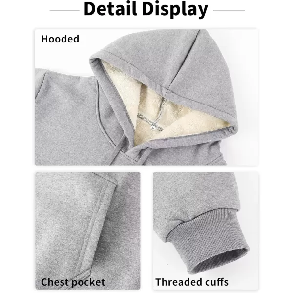 imageGihuo Mens Warm Crewneck Sherpa Lined Fleece Sweatshirt Pullover Tops02 Light Grey