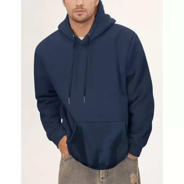 imageGihuo Mens Warm Crewneck Sherpa Lined Fleece Sweatshirt Pullover Tops02 Navy