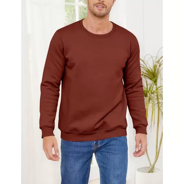 imageGihuo Mens Warm Crewneck Sherpa Lined Fleece Sweatshirt Pullover TopsWine