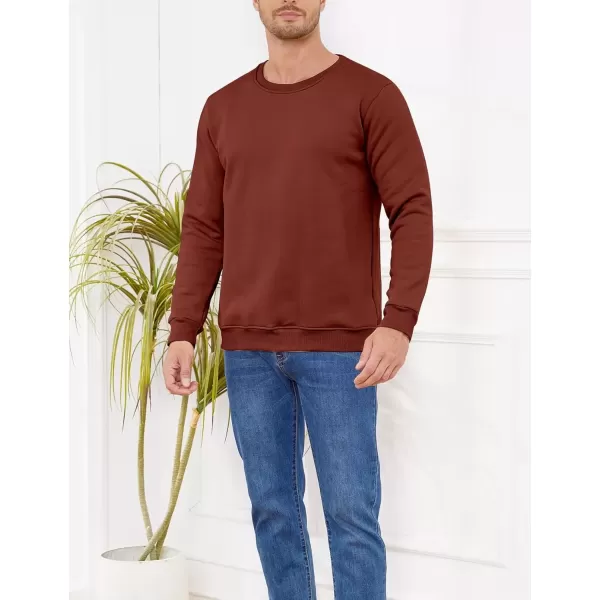 imageGihuo Mens Warm Crewneck Sherpa Lined Fleece Sweatshirt Pullover TopsWine