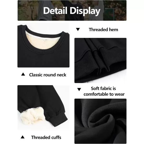imageGihuo Womens Winter Fleece Sherpa Lined Crewneck Pullover Sweatshirt02 Black