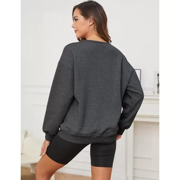 imageGihuo Womens Winter Fleece Sherpa Lined Crewneck Pullover Sweatshirt02 Darkgrey