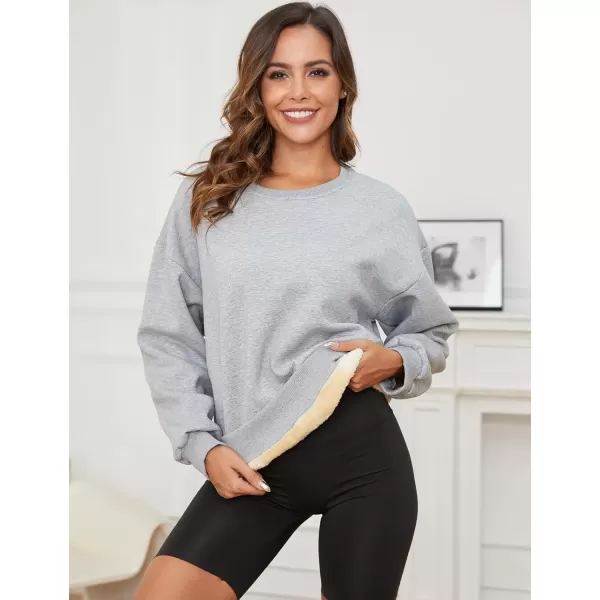 imageGihuo Womens Winter Fleece Sherpa Lined Crewneck Pullover Sweatshirt02 Grey