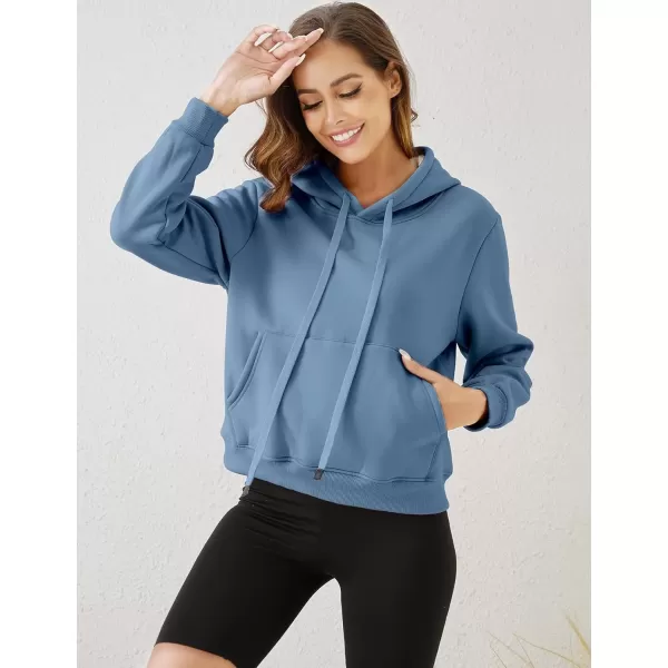 imageGihuo Womens Winter Warm Hoodie Sherpa Fleece Lined Pullover Hoodie Hooded Sweatshirt Heavyweight Casual Tops02 Blue