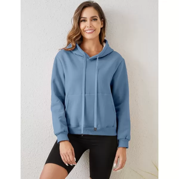 imageGihuo Womens Winter Warm Hoodie Sherpa Fleece Lined Pullover Hoodie Hooded Sweatshirt Heavyweight Casual Tops02 Blue