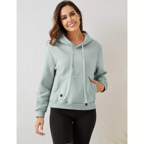 imageGihuo Womens Winter Warm Hoodie Sherpa Fleece Lined Pullover Hoodie Hooded Sweatshirt Heavyweight Casual Tops02 Green