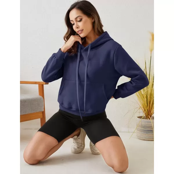 imageGihuo Womens Winter Warm Hoodie Sherpa Fleece Lined Pullover Hoodie Hooded Sweatshirt Heavyweight Casual Tops02 Navy