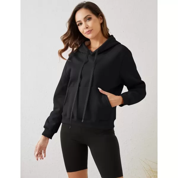 imageGihuo Womens Winter Warm Hoodie Sherpa Fleece Lined Pullover Hoodie Hooded Sweatshirt Heavyweight Casual Tops02black