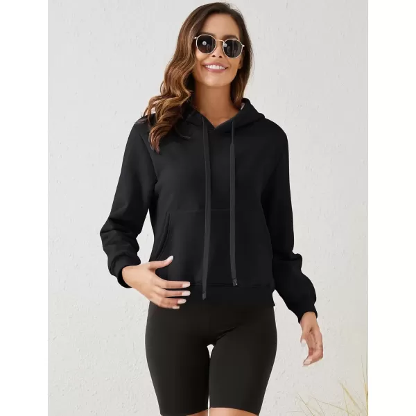 imageGihuo Womens Winter Warm Hoodie Sherpa Fleece Lined Pullover Hoodie Hooded Sweatshirt Heavyweight Casual Tops02black