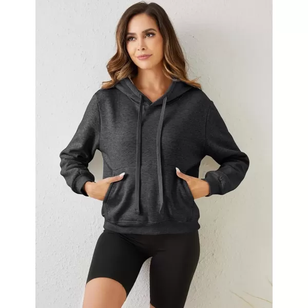imageGihuo Womens Winter Warm Hoodie Sherpa Fleece Lined Pullover Hoodie Hooded Sweatshirt Heavyweight Casual Tops02darkgrey