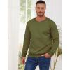 imageGihuo Mens Crewneck Sweatshirt Winter Warm Sherpa Lined Pullover Fleece Top SweatshirtArmy