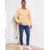 imageGihuo Mens Crewneck Sweatshirt Winter Warm Sherpa Lined Pullover Fleece Top SweatshirtKhaki