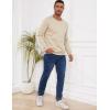 imageGihuo Mens Crewneck Sweatshirt Winter Warm Sherpa Lined Pullover Fleece Top SweatshirtLightkhaki
