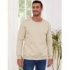 imageGihuo Mens Crewneck Sweatshirt Winter Warm Sherpa Lined Pullover Fleece Top SweatshirtLightkhaki