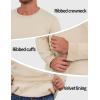 imageGihuo Mens Crewneck Sweatshirt Winter Warm Sherpa Lined Pullover Fleece Top SweatshirtLightkhaki