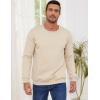 imageGihuo Mens Crewneck Sweatshirt Winter Warm Sherpa Lined Pullover Fleece Top SweatshirtLightkhaki
