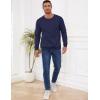 imageGihuo Mens Crewneck Sweatshirt Winter Warm Sherpa Lined Pullover Fleece Top SweatshirtNavy