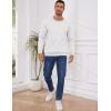 imageGihuo Mens Crewneck Sweatshirt Winter Warm Sherpa Lined Pullover Fleece Top SweatshirtWhite