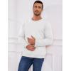 imageGihuo Mens Crewneck Sweatshirt Winter Warm Sherpa Lined Pullover Fleece Top SweatshirtWhite