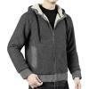 imageGihuo Mens Winter Sherpa Lined Hoodie Zip Up Sweatshirt Heavyweight Warm Fleece Jacket with Pockets02 Darkgrey Sherpa Shell