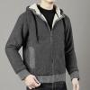 imageGihuo Mens Winter Sherpa Lined Hoodie Zip Up Sweatshirt Heavyweight Warm Fleece Jacket with Pockets02 Darkgrey Sherpa Shell