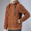 imageGihuo Mens Winter Sherpa Lined Hoodie Zip Up Sweatshirt Heavyweight Warm Fleece Jacket with Pockets02brown Sherpa Shell