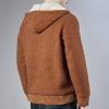 imageGihuo Mens Winter Sherpa Lined Hoodie Zip Up Sweatshirt Heavyweight Warm Fleece Jacket with Pockets02brown Sherpa Shell