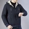 imageGihuo Mens Winter Sherpa Lined Hoodie Zip Up Sweatshirt Heavyweight Warm Fleece Jacket with Pockets02navy Sherpa Shell
