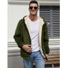 imageGihuo Mens Winter Sherpa Lined Hoodie Zip Up Sweatshirt Heavyweight Warm Fleece Jacket with Pockets03 Army Fleece Shell