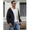 imageGihuo Mens Winter Sherpa Lined Hoodie Zip Up Sweatshirt Heavyweight Warm Fleece Jacket with Pockets03 Blackfleece Shell
