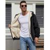 imageGihuo Mens Winter Sherpa Lined Hoodie Zip Up Sweatshirt Heavyweight Warm Fleece Jacket with Pockets03 Blackfleece Shell