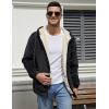 imageGihuo Mens Winter Sherpa Lined Hoodie Zip Up Sweatshirt Heavyweight Warm Fleece Jacket with Pockets03 Blackfleece Shell