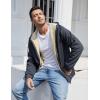 imageGihuo Mens Winter Sherpa Lined Hoodie Zip Up Sweatshirt Heavyweight Warm Fleece Jacket with PocketsDark Grey