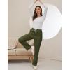 imageGihuo Sweatpants Women Fleece Lined Pants Casual Sweatpants Winter Warm Lounge Athletic Joggers Pants with PocketsArmy