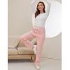 imageGihuo Sweatpants Women Fleece Lined Pants Casual Sweatpants Winter Warm Lounge Athletic Joggers Pants with PocketsPink