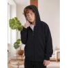 imageGihuo Unisex Boys Girls Winter Warm Sherpa Lined Zip Up Sweatshirt Fleece Jacket Kids Hoodie OuterwearBlack