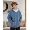 imageGihuo Unisex Boys Girls Winter Warm Sherpa Lined Zip Up Sweatshirt Fleece Jacket Kids Hoodie OuterwearBlue