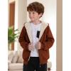 imageGihuo Unisex Boys Girls Winter Warm Sherpa Lined Zip Up Sweatshirt Fleece Jacket Kids Hoodie OuterwearBrown