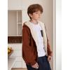 imageGihuo Unisex Boys Girls Winter Warm Sherpa Lined Zip Up Sweatshirt Fleece Jacket Kids Hoodie OuterwearBrown