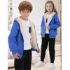 imageGihuo Unisex Boys Girls Winter Warm Sherpa Lined Zip Up Sweatshirt Fleece Jacket Kids Hoodie OuterwearDarkblue