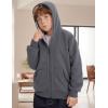 imageGihuo Unisex Boys Girls Winter Warm Sherpa Lined Zip Up Sweatshirt Fleece Jacket Kids Hoodie OuterwearDarkgrey