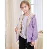 imageGihuo Unisex Boys Girls Winter Warm Sherpa Lined Zip Up Sweatshirt Fleece Jacket Kids Hoodie OuterwearPurple