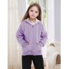 imageGihuo Unisex Boys Girls Winter Warm Sherpa Lined Zip Up Sweatshirt Fleece Jacket Kids Hoodie OuterwearPurple