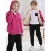 imageGihuo Unisex Boys Girls Winter Warm Sherpa Lined Zip Up Sweatshirt Fleece Jacket Kids Hoodie OuterwearRosered