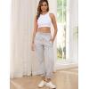 imageGihuo Womens Sherpa Lined Sweatpants Winter Casual Jogger Sweat Pants Warm Athletic Thermal Fleece Lining Lounge Pants02lightgrey