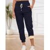 imageGihuo Womens Sherpa Lined Sweatpants Winter Casual Jogger Sweat Pants Warm Athletic Thermal Fleece Lining Lounge Pants02navy