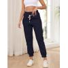 imageGihuo Womens Sherpa Lined Sweatpants Winter Casual Jogger Sweat Pants Warm Athletic Thermal Fleece Lining Lounge Pants02navy