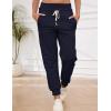 imageGihuo Womens Sherpa Lined Sweatpants Winter Casual Jogger Sweat Pants Warm Athletic Thermal Fleece Lining Lounge Pants02navy